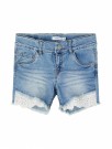 Salli jeans shorts med blonder thumbnail