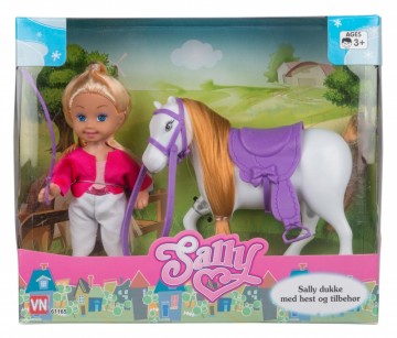Sally dukke med hest