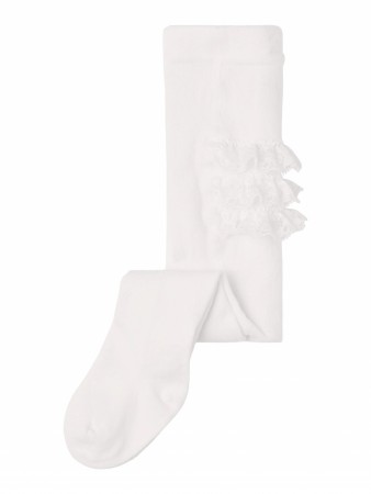 Opagna strømpebukse med blonder hvit