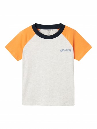 Name It Dokus t-skjorte gråmelert/orange
